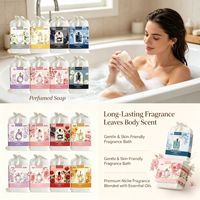 Savon Parfumé OEM ODM 250g, Marque Privée, Parfum Personnalisé, Emballage en Sac en Maille, Nettoyant Visage et Corps, Vente Directe Usine