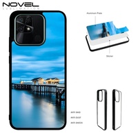 Novelcases Redmi 10C 4G INL 2D Sublimation Blank TPU PC & Aluminium Antichoc Étanche Sport 100% Compatible Coque de Téléphone Noir/Transparent