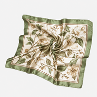 Écharpe en soie personnalisée 70x70cm, impression de luxe, foulards carrés pour femmes, OEM ODM, emballage de marque privée, fournisseur en gros d'usine
