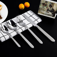 Couverts en acier inoxydable à poignée de luxe, coutellerie en argenterie, couteau, cuillère et fourchette, ensemble de couverts, offre spéciale
