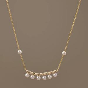 Collar de Perlas de Agua Dulce Naturales con Diseño de Sonrisa, Estilo Simple y Versátil para el Día a Día, Estilo INS, 14K Chapado en Oro - Product Image 3