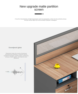 Mobiliario de oficina modular tipo <span class=keywords><strong>L</strong></span> moderno, escritorio de ordenador de negocios, estación de trabajo con partición para uso comercial - Product Image 6