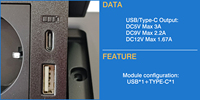 JiaXin 12A 220-240V Pop-Up Versteckte Tischsteckdose mit 2 Steckdosen 1 USB-A 1 USB-C Anschlüssen für Smart Home Gewerbliche Nutzung