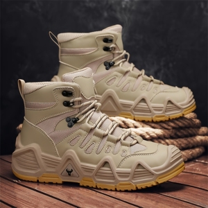 High Top Fashion Outdoor Hiking <b>Boots</b>, Desert Colored Workwear <b>Boots</b>, Anti slip and Wear-resistant Martin <b>Boots</b> - Product Image 1