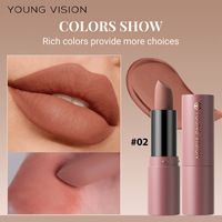YOUNG VISION NOUVEAU Rouge à Lèvres Mat Velours 8 Couleurs, Baume Multi-Fonctionnel Lèvres et Joues Non-Transfert