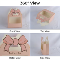 Boîte à fleurs transparente avec fenêtre en forme de cœur, emballage cadeau de luxe pour arrangement de fleurs fraîches et bouquet