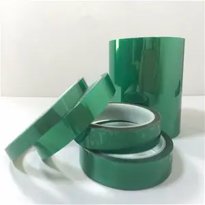 聚酯薄膜耐热绿色胶带单面硅胶胶遮蔽聚酯制成