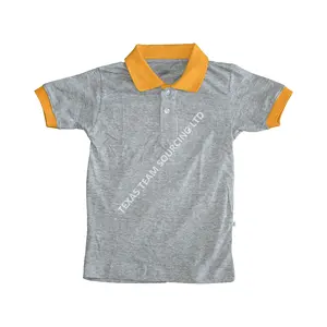 Новый модный дизайн с логотипом на заказ, 2024 летний детский комплект одежды для мальчиков, повседневная детская одежда, рубашка-поло для детей из Бангладеш