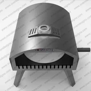 Ovendesign New Design Folding Portable 330mm Diameters Cooking Area Pizza Oven Black Gas Rotating Pizza Oven For Backyard