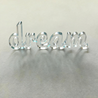 Lettres d'alphabet en plastique découpées au laser 3D personnalisées pour les présentoirs, logo en acrylique, autoportantes, rotatives, portables pour MXG