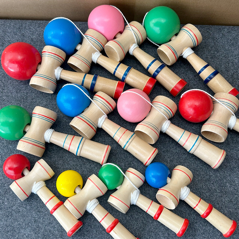 Kendama De Madera HANABASS, Juguete De Habilidad Y Equilibrio, Color Verde, Para Ejercitar Coordinación Mano-ojo, Niños Y Adultos