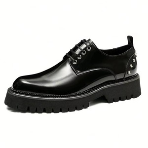 Zapatos Oxford de cuero con cordones para hombre, personalizados, grabados, estilo británico, cómodos, formales, casuales y de negocios. - Product Image 3