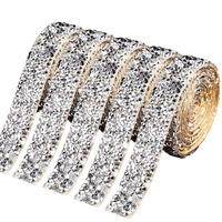 Bande de strass thermocollante, mélange de perles et de cristaux, 4 coloris, applique thermocollante pour vêtements, chaussures, sacs