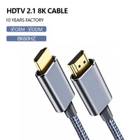 HDTV zu HDTV 2.1 Kabel 8K 60Hz 4K 120Hz Vergoldetes Geflochtenes Kabel für TV Projektor Monitor Heimkino