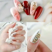 Autocollants et décalcomanies pour ongles en alliage 3D, 26 pièces, lettres de l'alphabet anglais, pour femmes et filles