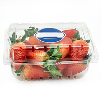 Boîte à fruits en plastique PET transparente personnalisée couvercle épaissi conservation à emporter fraises raisins légumes utilisation