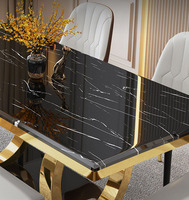 Ensembles de table à manger en marbre rectangulaires modernes de meubles de salle à manger nordique de luxe