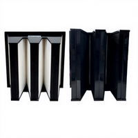 Penjualan Panas Filter Hepa H13 592x592x292 490x490x292 Filter Udara V Bank dengan Karbon Aktif untuk Pertanian Bahan Kertas Harga Bagus