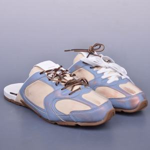 <b>Half</b> <b>slip</b> on designer style slippers top-quality genuine leather laced design fashionable brand sports slippers - Product Image 1