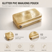 Sac de Mahjong GOODSTAR en PVC Argenté Scintillant, Pochette Transparente à Fermeture Éclair, Étui Organisateur de Tuiles, Étanche, Vente en Gros, ODM, en Vrac