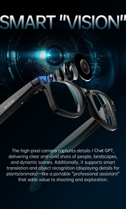 Occhiali Intelligenti con Fotocamera AI, Audio Wireless, Funzione Cuffie, Controllo Vocale e Montatura Leggera - Product Image 2