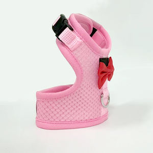 새로운 패션 명품 맞춤형 조절 가능 통기성 솔리드 토끼 하네스 탄성 리드 내구성 에어 메쉬 소재 - Product Image 4