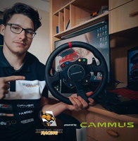 Base de volant de course CAMMUS WB15 15 Nm à entraînement direct, couple de 15 Nm, boîtier en alliage d'aluminium de qualité aéronautique, compatible PC