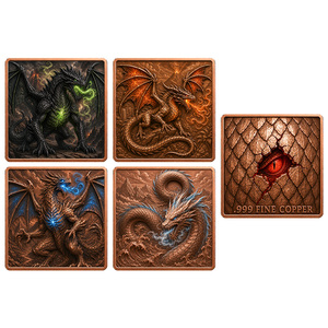 Lingotto di Rame Puro .999 da 5 Once, Lingotto da 10 Once con <span class=keywords><strong>Creature</strong></span> Mitologiche Flameanti, Lingotto di Rame da Collezione per Regalo - Product Image 1