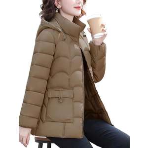 <span class=keywords><strong>เสื้อ</strong></span>แจ็คเก็ตฤดูหนาวแบบคลาสสิกสำหรับผู้หญิง ความยาวปาน<span class=keywords><strong>กลาง</strong></span> บุใยโพลีเอสเตอร์ มีฮู้ด คอตั้ง ซิป - Product Image 6