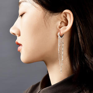 Quasten-Ohrringe, Damen-Mode, S925 Sterlingsilber, Elegante Ausstrahlung, Langer Trend-Stil für Hochzeiten - Product Image 3