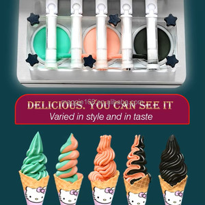 Máquina para Hacer Helado Suave de Yogur de 2.8 KW, 45-50 L/H, Precio de Fábrica, 5 Sabores Mixtos, con Función de Retención de Frescura - Product Image 4