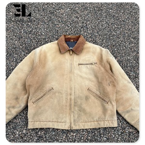 Larsur tùy chỉnh Unlined đau khổ cổ điển vịt vải làm việc mặc áo khoác công nhân bảo hộ lao động Detroit thợ mộc việc vặt Áo khoác nam - Product Image 2