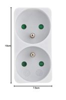 Adaptateur secteur 2 voies de type E français Pheiyon, 16A 230V Max 3680W, IP20, matériau PP, prise murale industrielle, CE RoHS, atelier commercial