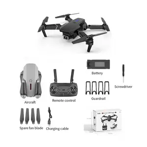 Dron plegable de fotografía aérea, cuadricóptero juguete con Control remoto, UAV, cámara Dual, loro, E88, nuevo