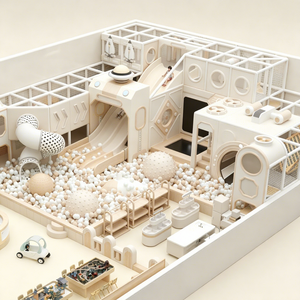 Aoleao Aire de jeux intérieure personnalisée Thème Ville spatiale, Piscine à balles, Toboggan, Mur d'escalade, Jeux sensoriels pour enfants, Aire de jeux souple, Certifié CE TUV - Product Image 2
