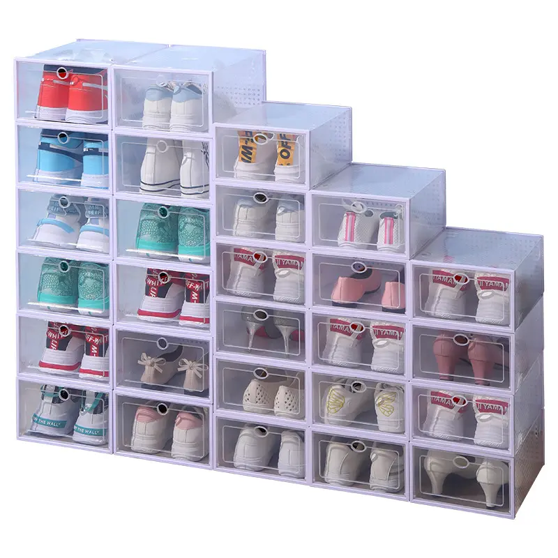 Potongan harga produk 2024 kotak sepatu organizer plastik transparan kotak sepatu akrilik penyimpanan kotak sneaker