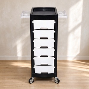 Trolley Salon Hair Salon Trolley Professional Hairdressing Trolley with Six Drawers Large Hair Tools Collecting Space for Salon - Product Image 2