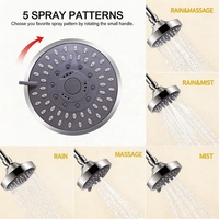 Pommeau de Douche Chromé Moderne à Haute Pression avec 5 Jets, Filtre Adoucisseur d'Eau à 15 Étapes, Fixation Murale Écologique pour Salle de Bain