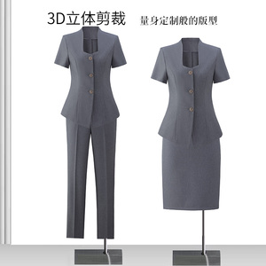 Costume <span class=keywords><strong>d</strong></span>'été bleu marine pour femmes haut de gamme Salon de beauté vêtements de <span class=keywords><strong>travail</strong></span> professionnels blazers minces à manches courtes <span class=keywords><strong>d</strong></span>'<span class=keywords><strong>esthéticienne</strong></span> pour femmes - Product Image 6