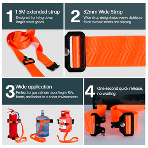 Soporte de Pared para Cilindro de Gas RV con Correa de Liberación Rápida de 1.5M, Soporte de Nylon Resistente para Extintor - Product Image 5