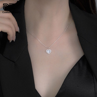 Charm motif cœur en argent sterling S925 avec pierre œil de chat et zircon plaqué or Accessoire indispensable pour cadeau de fiançailles