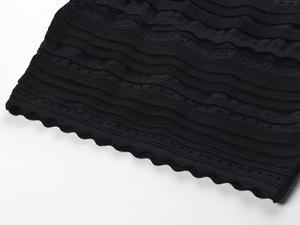 Abito Sexy estivo in maglia da donna con collo quadrato canotta corta senza maniche Midi con orlo e volant gonna da donna con scava in tinta unita 2 pz - Product Image 6