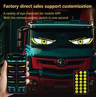 Écran d'affichage de haute qualité pour voiture, écran de fenêtre de voiture, contrôle par application, écran d'animation publicitaire, lumières Devil Eyes pour camion