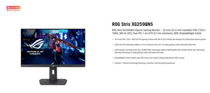 A SUS ROG Strix XG259QNS <b>Gaming</b> <b>Monitor</b> 24.5-Inch FHD 380Hz Fast IPS 1ms GTG NVIDIA G-SYNC Compatible HDR10 Esports Display - Product Image 3