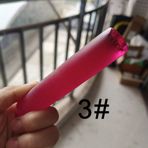 วัตถุดิบคอรันดัมสังเคราะห์แบบไม่ผ่านการตัดแต่ง รูปทรงกระบอก 3 #   5 #    พลอยดิบสีแดงทับทิมสำหรับทำเครื่องประดับ - Product Image 3