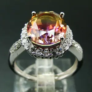 14k Gold Ring Ametrine (10 ct. t.w.) and Diamond Accent Oval Ring 925 Silver Wholesale Jewelry