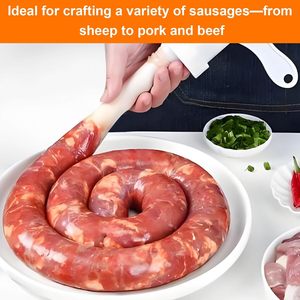Machine à saucisses manuelle en plastique écologique, compatible lave-vaisselle, avec 3 dispositifs pour les boulettes de viande et l'utilisation en cuisine - Product Image 6