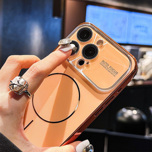 New Arrival Magnetic Ag Trường hợp với tự động lấy nét máy ảnh bảo vệ ống kính kim loại sang trọng Frosted điện thoại bìa cho iPhones 15 16 17 Pro Max - Product Image 4