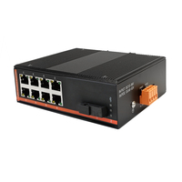 Conmutador Industrial TiNCAM con 8 Puertos Ethernet 10/100/1000 y 1 Puerto Gigabit SC, IP40, DC12~52V, Soporte VLAN de 20 km para Cámaras IP