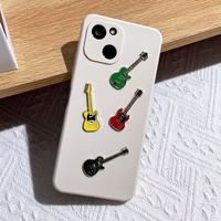 Music Lover Rock Style Flat Badges UV Alloy Guitar Fridge Magnets Phone Stickers Black Nickel for Graduation Decor DIY Projects